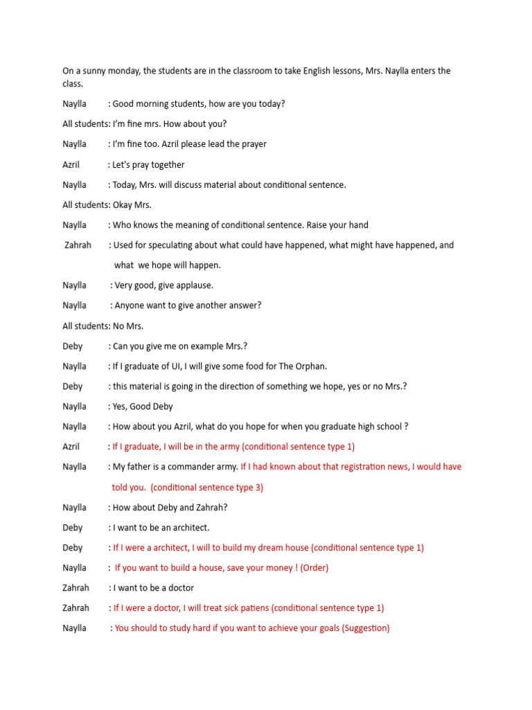 English Class: Conditional Sentences | PDF