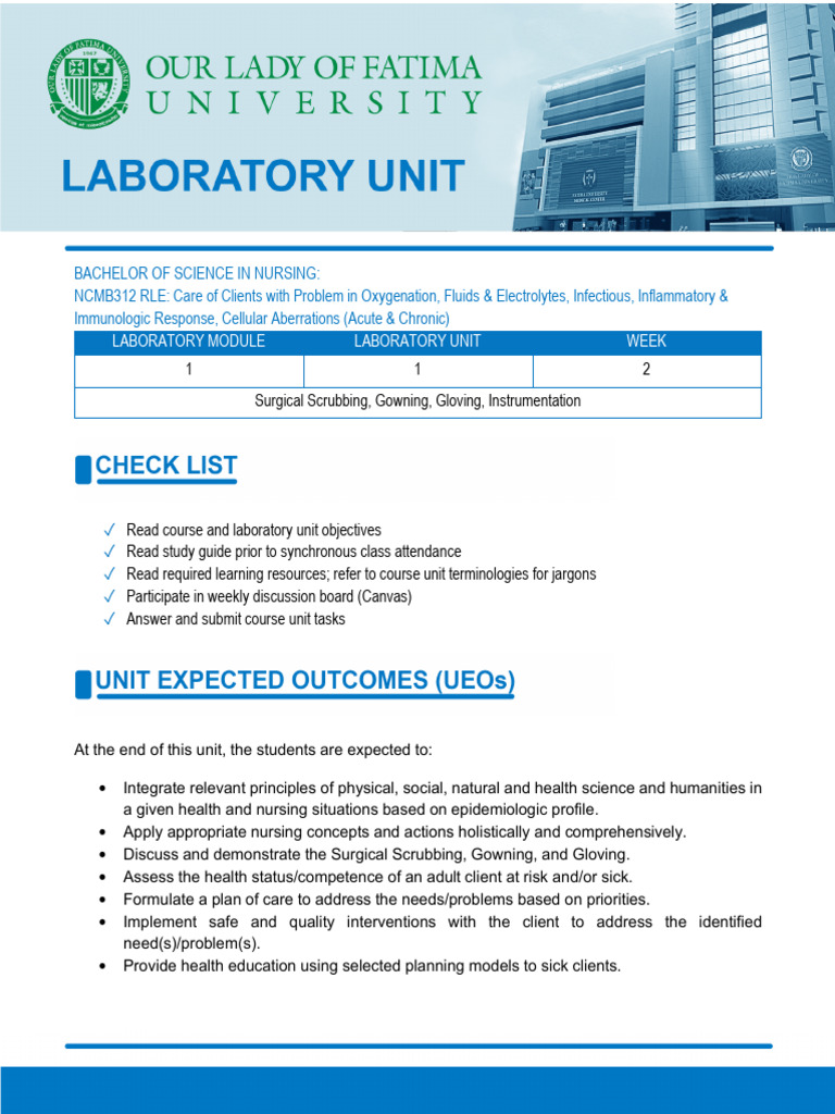 WK2 Surgical Scrubbing, Gowning, Gloving, Instrumentation PDF