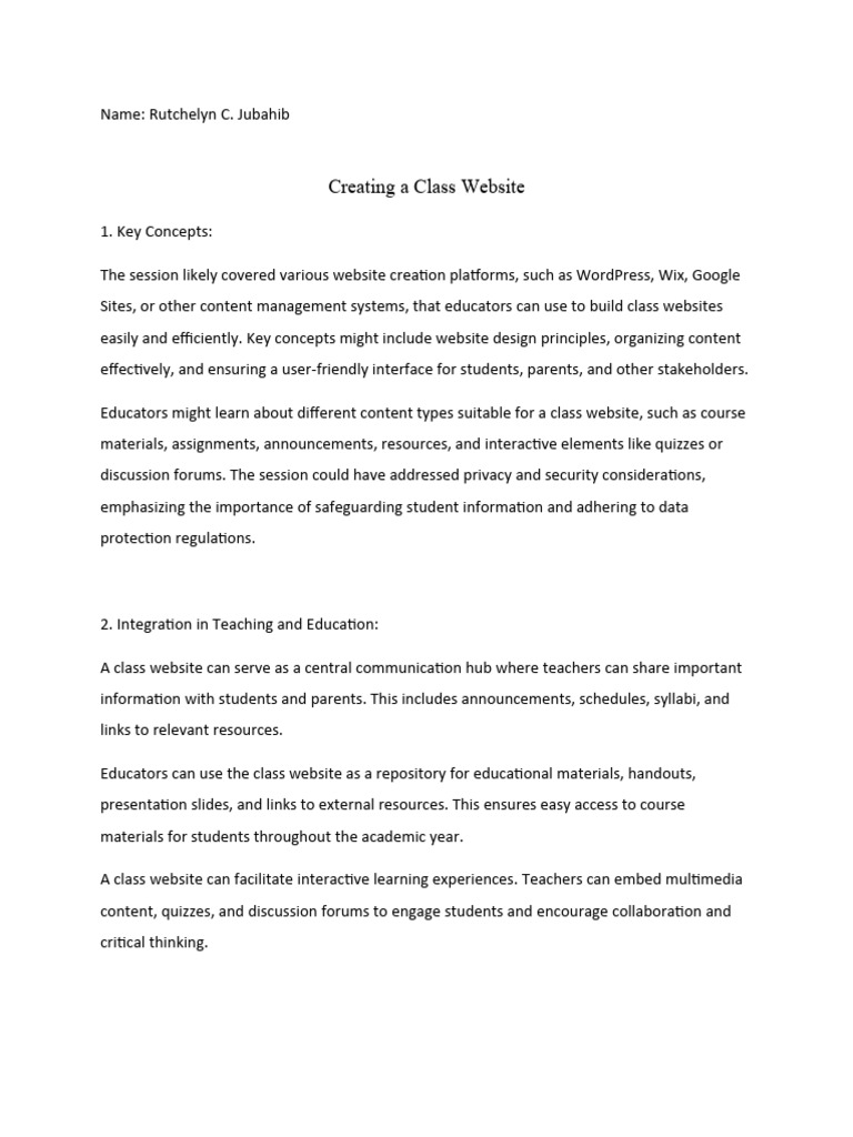 Make A Class Website