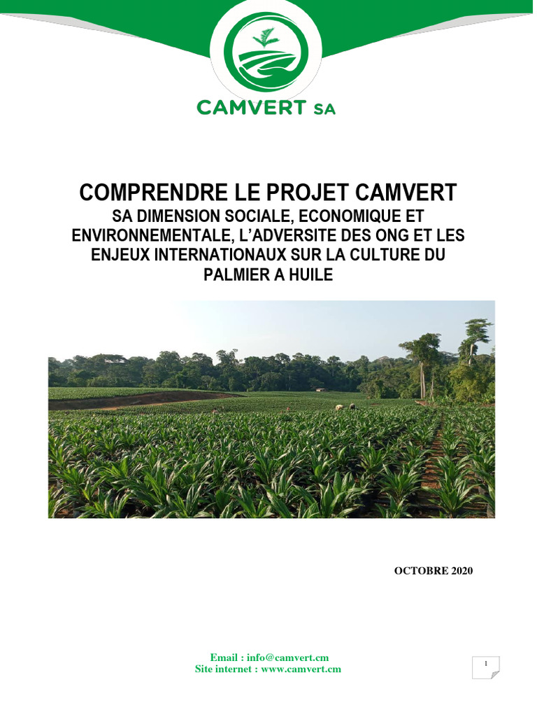 Projet Camvert : Enjeux et Controverses | PDF | Huile de palme ...