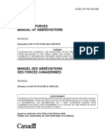Canadian Forces Manual of Abbreviations Manuel Des Abreviations Des Forces Canadiennes