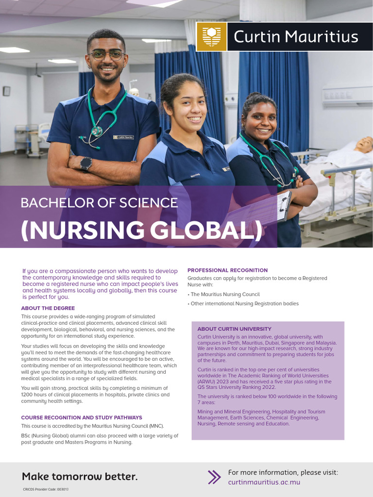 Bachelor of Science Nursing Global | PDF | Nursing | Bachelor's Degree