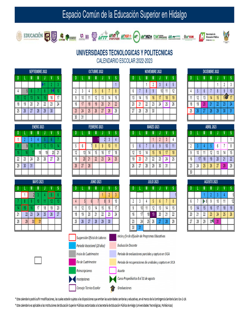 Calendario Escolar 2022 2023 | PDF