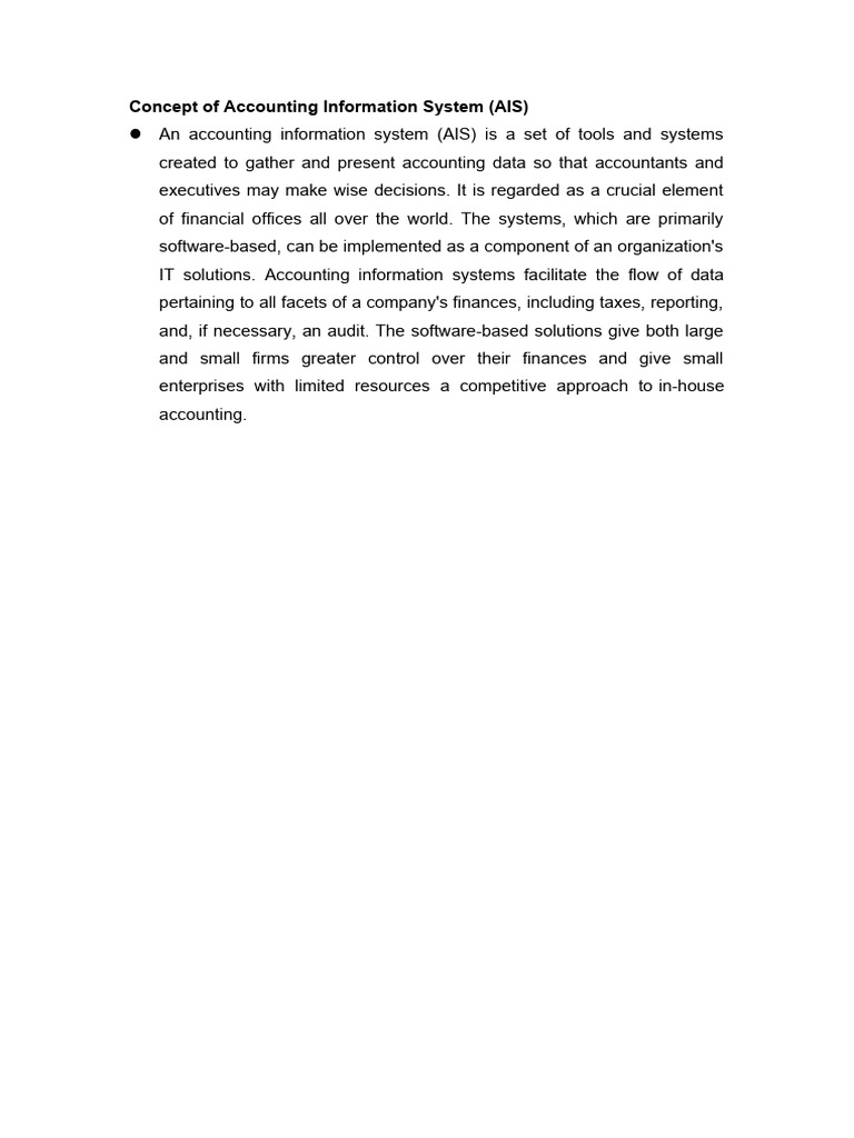 Concept of accounting information system pdf