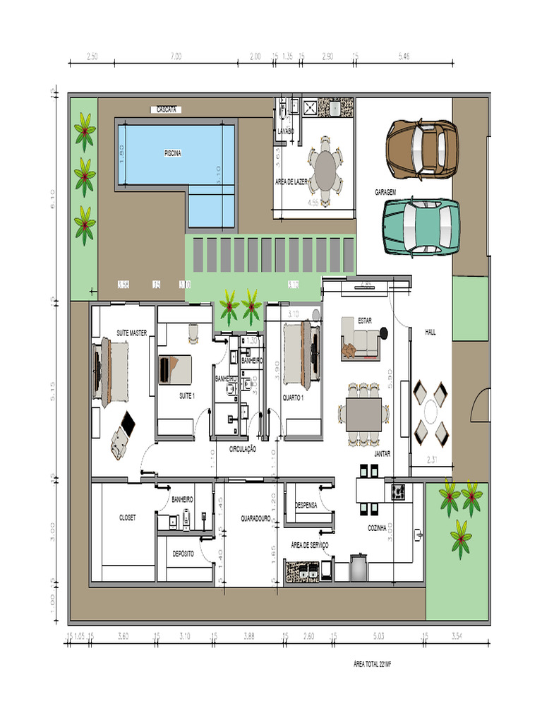 Planta Baixa de Casa com Suíte Master | PDF