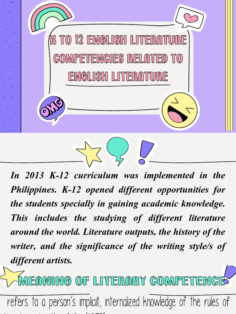 K-12 Literature Competencies Overview | PDF | Nonverbal Communication ...