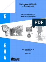 Environmental Health in Emergencies: Technical Notes On Water and Sanitation