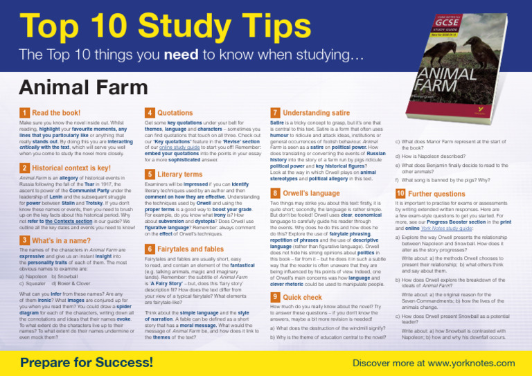Essential Study Tips for Animal Farm | PDF