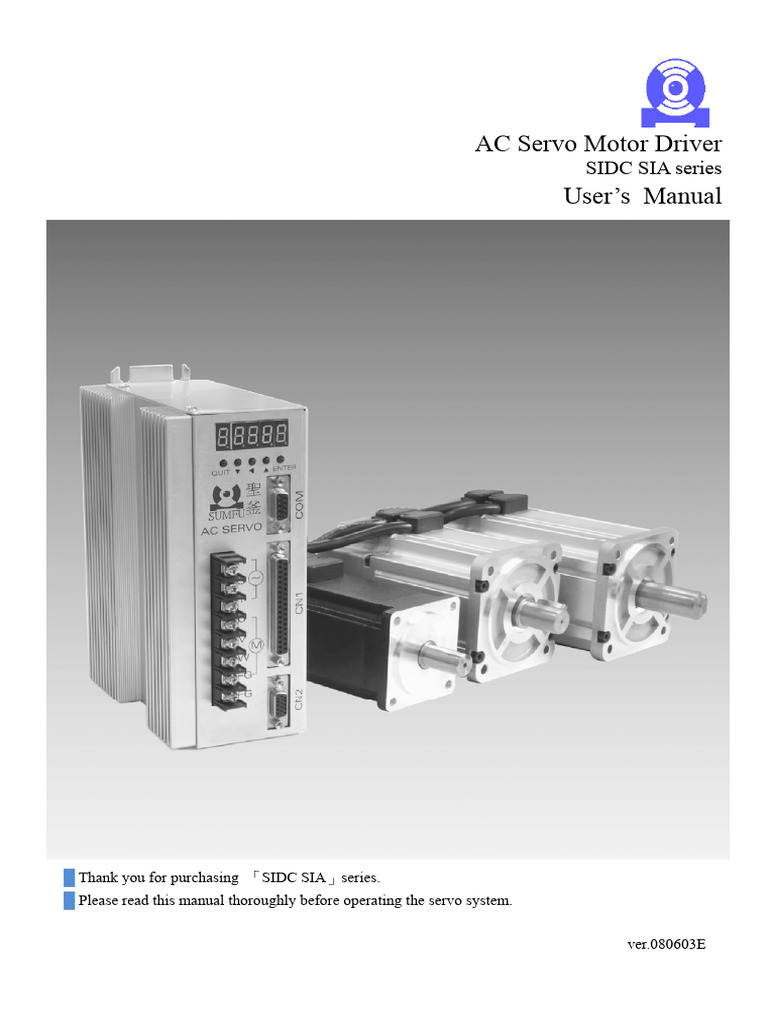 CNC Brushless DC Servomotor PDF Power Supply Electric Motor