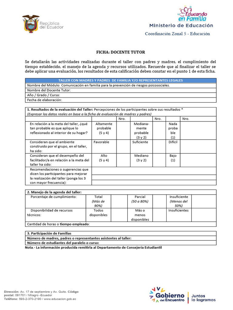 Ficha de Docente Tutor of 2023 | PDF
