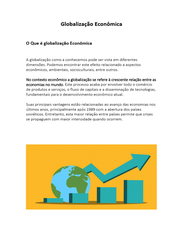 Vantagens e Desvantagens da Globalização | PDF | Globalização | Economia
