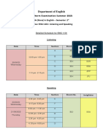 ENG 1101 Exam Schedule Summer 2023