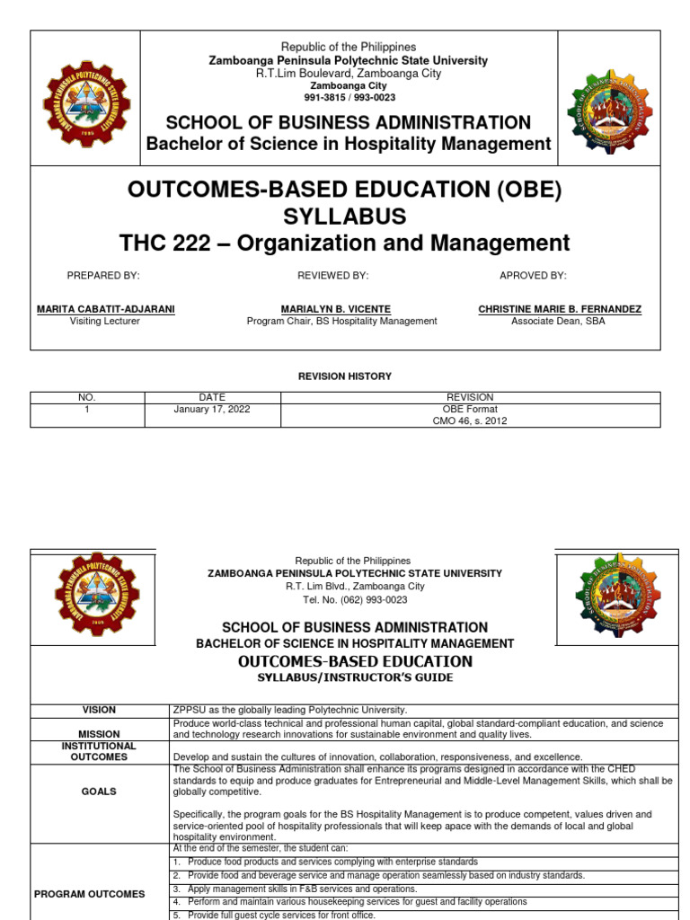 Syllabus+ +Organization+&+Management | PDF | Decision Making ...