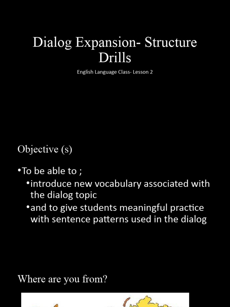 Lesson 2 Dialog Expansion, Structure Drills PDF
