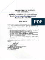 Certificado Fumigación