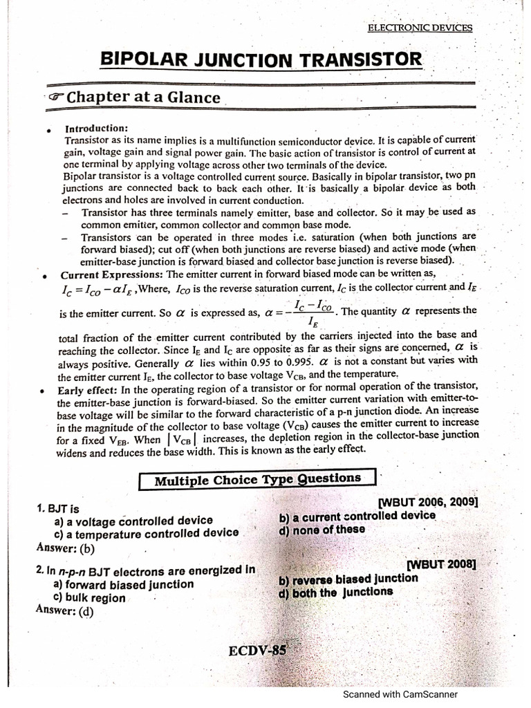 Bipolar Junction Transistor PDF