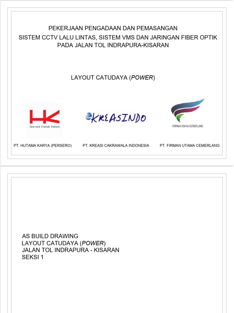 As Build Drawing Layout Catudaya (Power) Inkis Seksi 1 | PDF