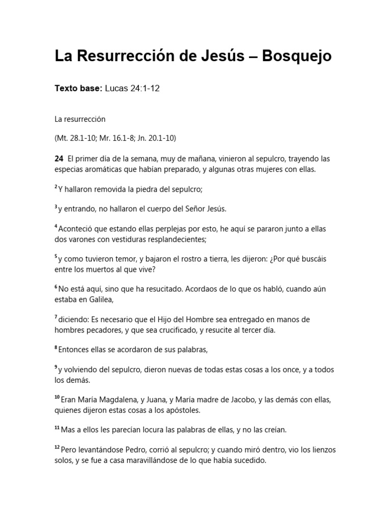 La Resurrección de Jesús: Poder y Fe | PDF | La resurrección de Jesús ...