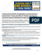Measurement Model of Independent Learning Based On Connectivism Theory and Web 2.0 Partial Least Squares-Structural Equation Modeling (Pls-Sem) Approach