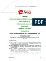 Contenido: Bolivia: Decreto Supremo #2891, 1 de Septiembre de 2016 Ficha Técnica (DCMI) Enlaces Con Otros Documentos