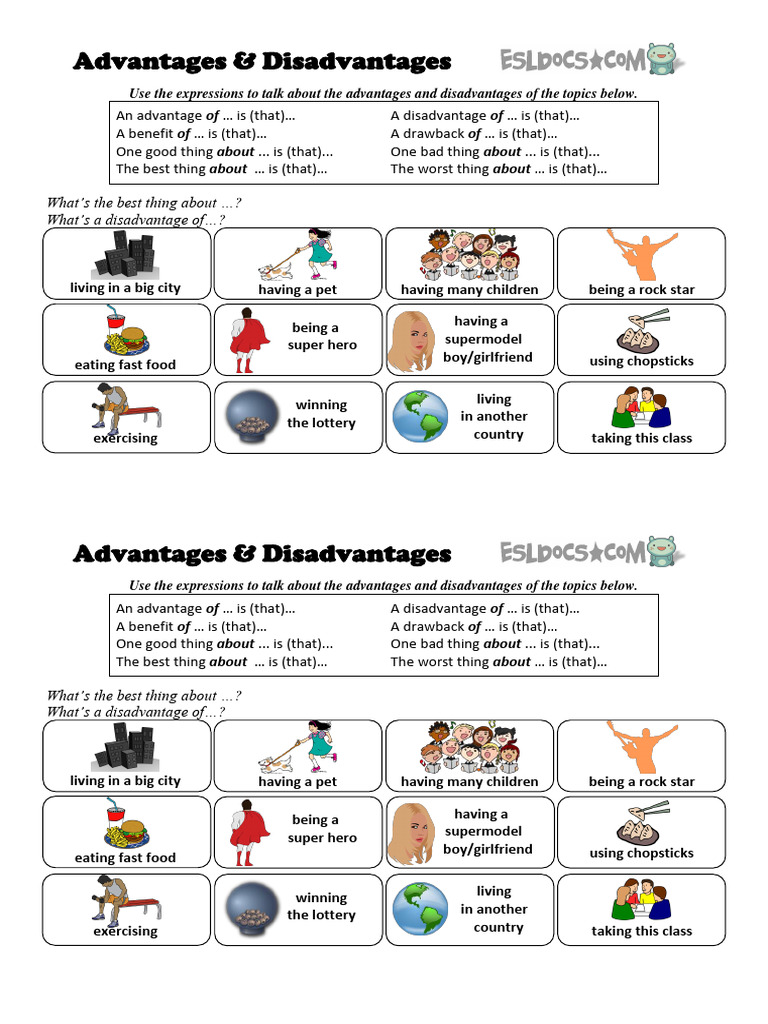 DESCRIBING ADVANTAGES AND DISADVANTAGES visual data 4