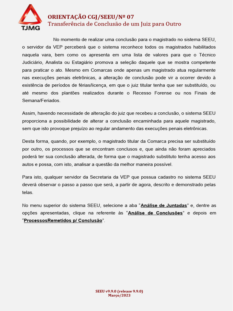 Transferência de Conclusão de Juiz | PDF | Juiz