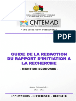 Guide de La Redaction Du Rapport D'Initiation A La Recherche
