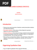 SOB 1040 Lecture 2 - Data Organisation and Descriptive Statistics