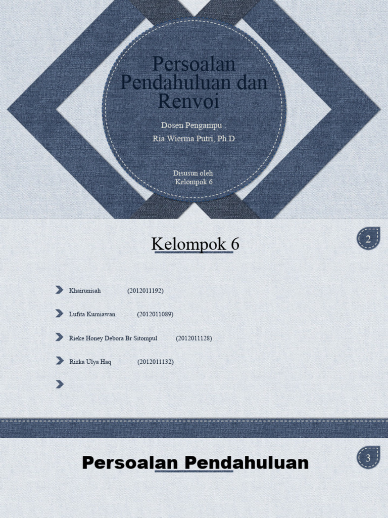 Persoalan Pendahuluan dan Renvoi HPI | PDF | Hukum