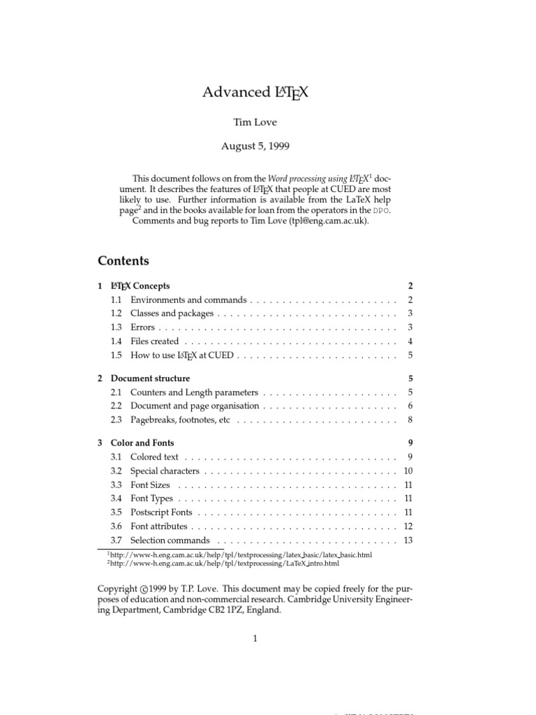 Advanced LaTeX Tutorial Guide | PDF | Typefaces | Te X