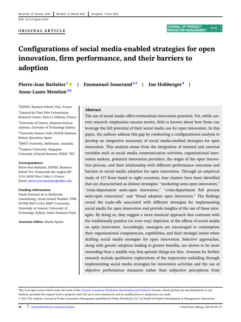 Configurations of social media-enabled strategies for open_Journal of ...