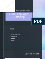 Oral Language. Assessing Listening W3 Session 1 Day 2 (Part B)