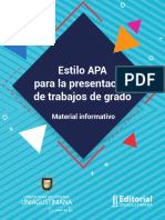 Estilo APA Para La Presentación de Trabajos de Grado