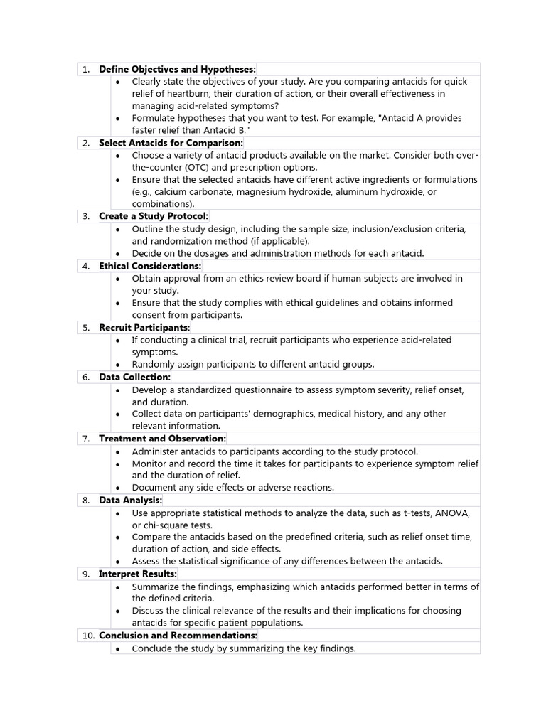 Topic Comparative study of the effectiveness of different antacids