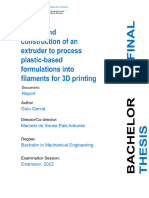 Bachelor Thesis Guiu Garcia Oriol Design and Construction of An Extruder To Process Plastic-Based Formulations Into Filaments For 3D Printing