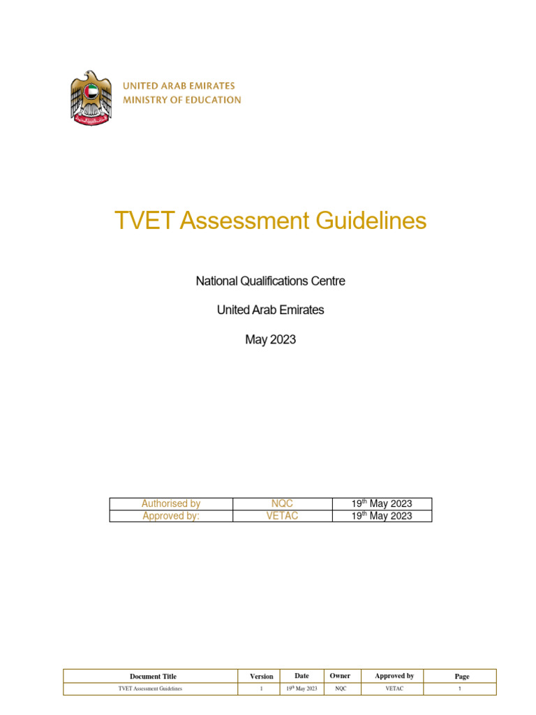 TVET Assessment Guidelines 2023 | PDF | Educational Assessment | Learning