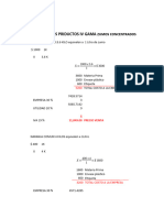 Costos Priductos IV Gama Zumos Concentrados