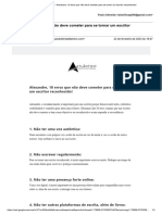 10 Erros Que Não Deve Cometer para Se Tornar Um Escritor Reconhecido!