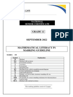 Mathematical Literacy p1 Sep 2022 Memo Eastern Cape