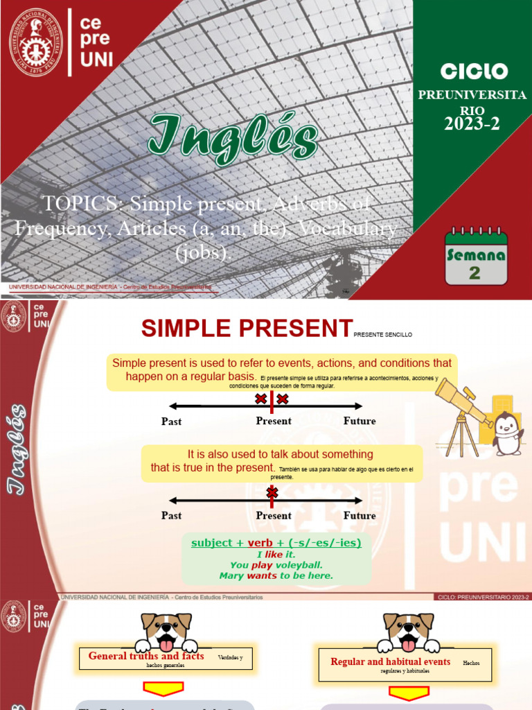 Simple Present Grammar Guide | PDF | Subject (Grammar) | Human ...