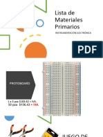 Lista de Materiales Primarios