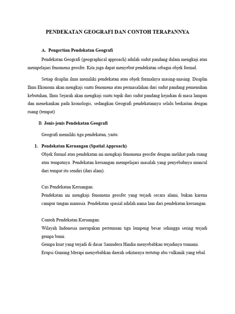 Penerapan Pendekatan Kelingkungan dalam Pendidikan Geografi Modern