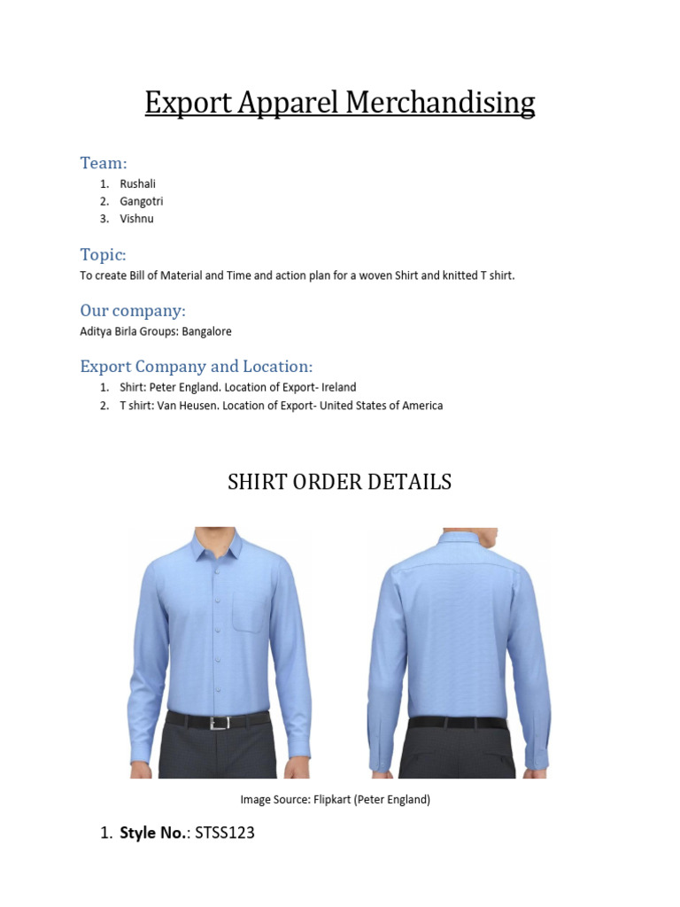 Apparel Export Planning Guide | PDF | Shirt | Human Appearance