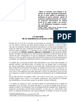 La Escuela Entre La Obediencia y El Juicio Crítico