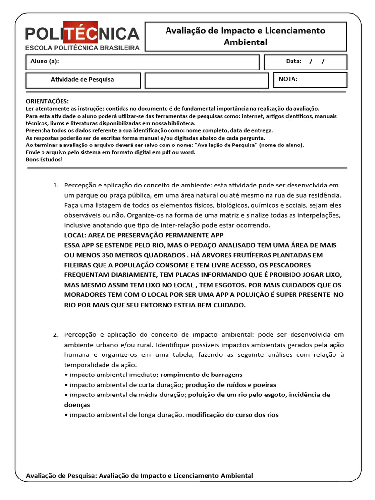 Avaliação de Impacto e Licenciamento Ambiental | PDF | Ambiente natural ...