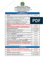 Calendário Acadêmico 2024.2 (Período Regular) - Cursos Presenciais - UFPB