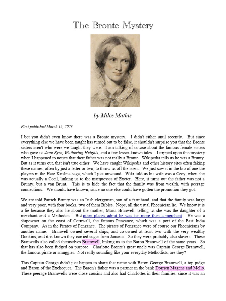 Unveiling the Bronte Family Mystery | PDF | Charlotte Brontë | Brontë ...