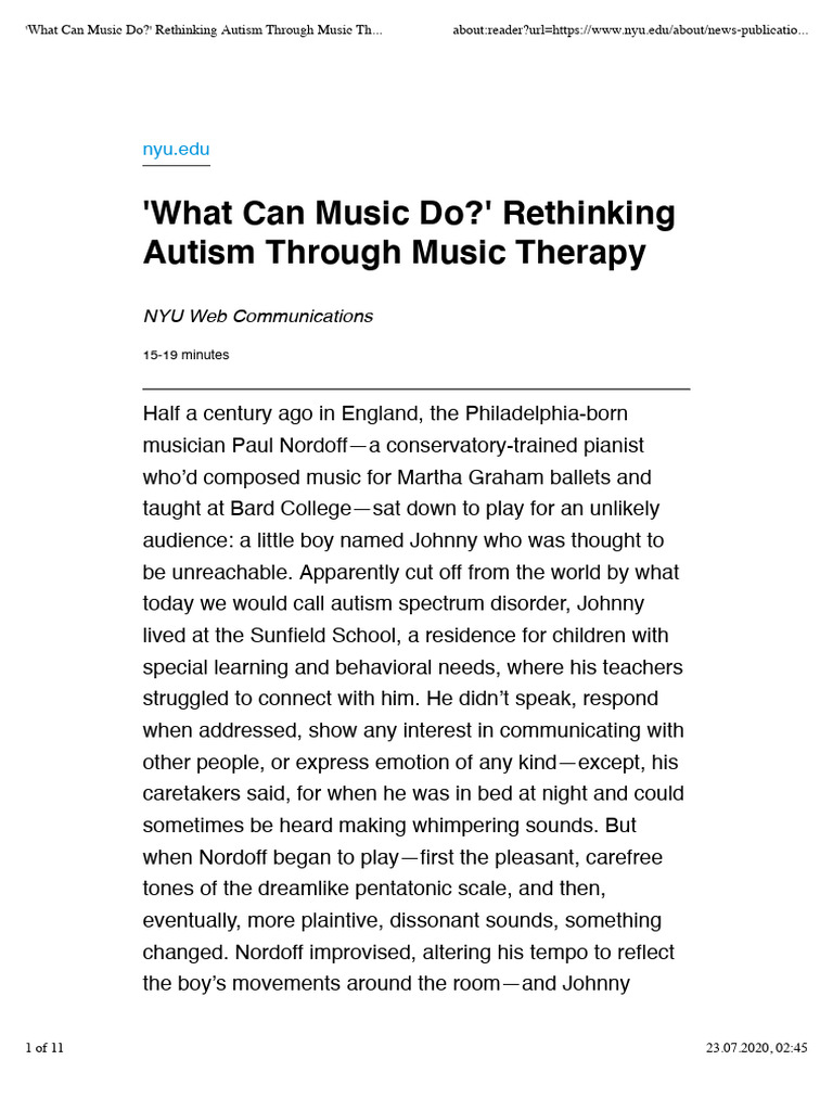 What Can Music Do Rethinking Autism Through Music Therapy Pdf