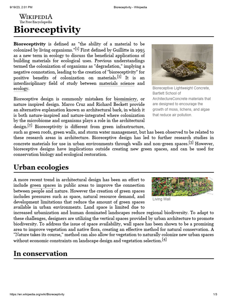 Bioreceptive Concrete & Urban Ecology | PDF | Physical Geography ...