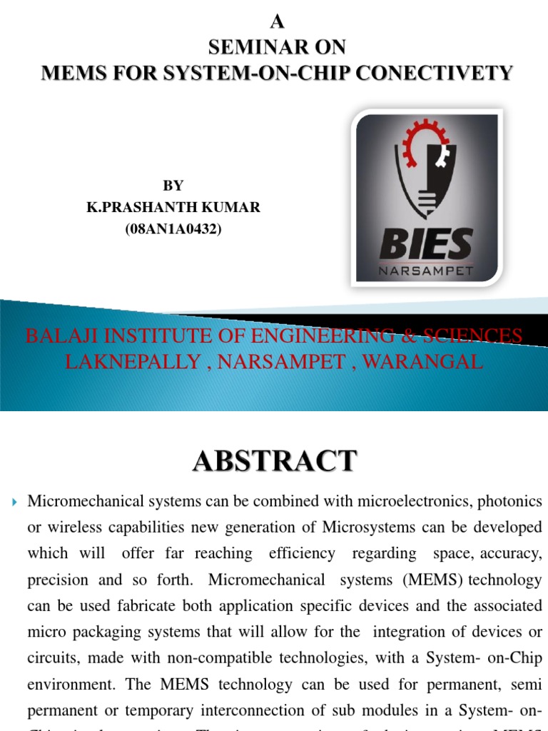 Mems For Sysem On Chip Conectivtety | PDF | Microphone ...